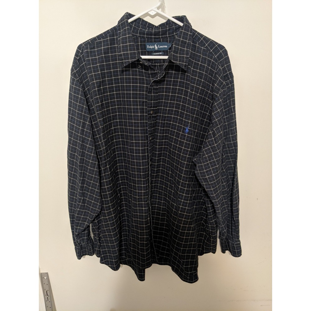Ralph Lauren Shirts Men's 3XB Plaid Button Front Big & Tall 100% Cotton(Lot Of 2